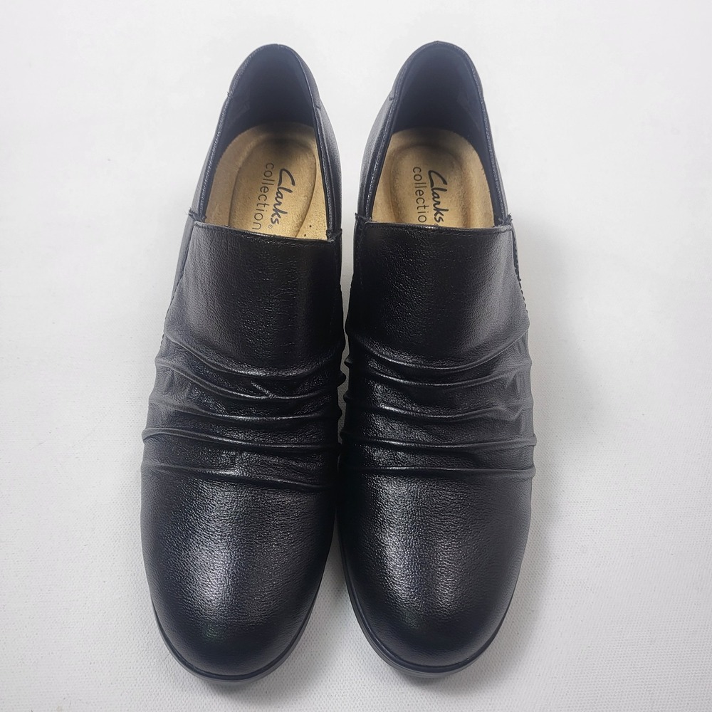 Clarks Emily 2 Cove Shootie 26175029 Black Leather Women's Size 10M 2in Heel - Picture 2 of 9